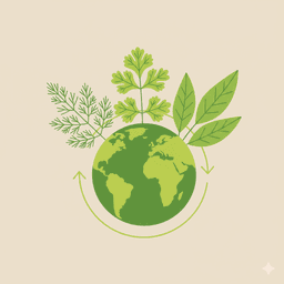 Green globe with spice plants