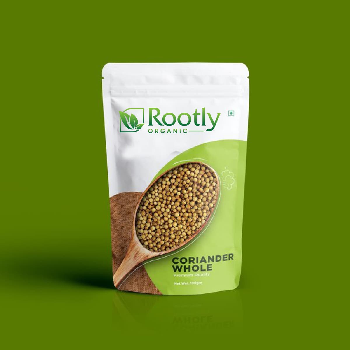 Flat lay of eco-friendly spice pouches, jars and sachets showing packaging mockups